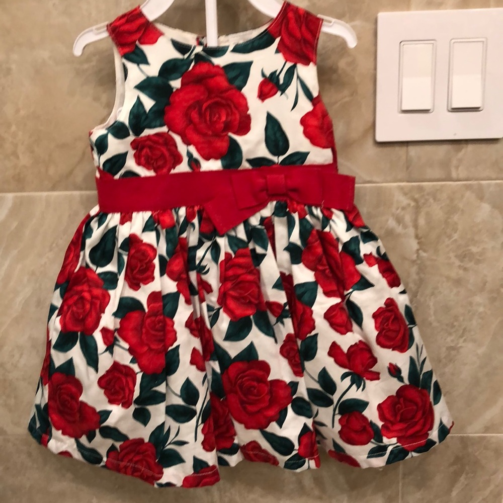 Red and white dress for a 9 month old.